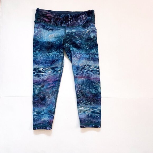 Ivivva Cropped Watercolor Activewear Leggings, Size 10 - Picture 1 of 4